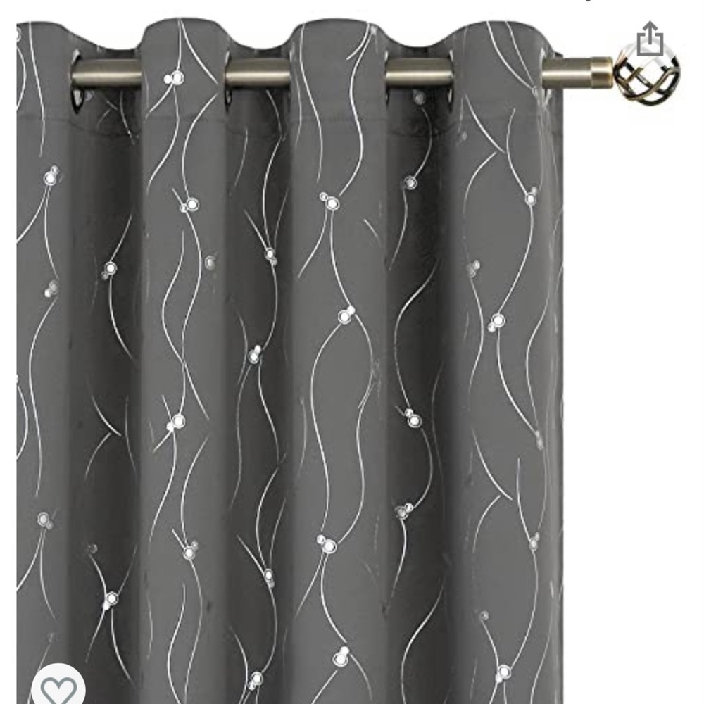 Grey blackout curtain pair